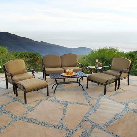 Savannah Outdoor Aluminum Deep Seating 7 Piece Set (KIT)