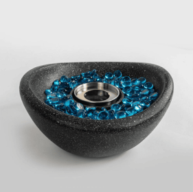 Tabletop Fire Pit Black, Outdoor & Indoor Fire Pit, Portable Concrete Fire Pit, Personal Ethanol Fireplace, Outdoor Table Top Fire Pit, Mini Fire