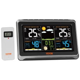 VEVOR Weather Station Indoor Outdoor, 7.5 in Large Color Display, Wireless Digital Home Weather Station