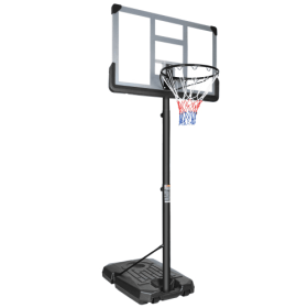 Portable Basketball Hoop Backboard System Stand Height Adjustable 6.5ft - 10ft With 44 Inch Backboard And Wheels For Adults Teens Outdoor Indoor