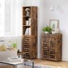 Narrow Brown Wood 3-Shelf Bookcase Bathroom Livingroom Storage Cabinet