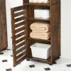 Narrow Brown Wood 3-Shelf Bookcase Bathroom Livingroom Storage Cabinet