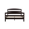Full Size Minimalist Platform Bed Headboard Footboard in Espresso