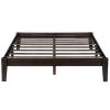 Full size Solid Wood Platform Bed Frame in Dark Brown