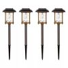 4 Pack - Bronze Gold Solar LED Light Set - Outdoor Path Yard Lighting