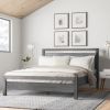 Queen Size FarmHouse Traditional Rustic Gray Platform Bed