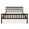 Queen Wood Platform Bed Frame with Headboard and Footboard in Espresso