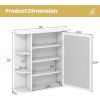 White 26 x 25 inch Bathroom Wall Mirror Medicine Cabinet with Shelves