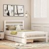 Twin size White Low Profile 2 Drawer Storage Platform Bed