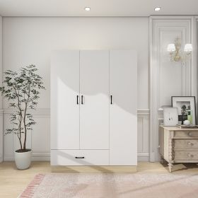 Doors Bedroom Armoire Wardrobe Closet Cabinet, Wardrobe Closet with Hanging Rod, Wood Closet Wardrobe for Large Storage (Color: YG-36)